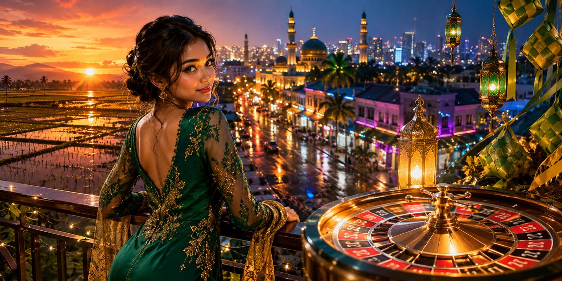Suasana permainan roulette kasino dalam talian sempena Hari Raya di Kedah Malaysia